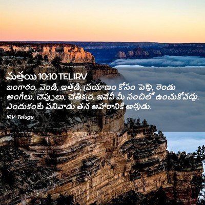 Picture 02 - మత్తయి 10:10 TELIRV - బంగారం, వెండి, - Bible Verse Picture