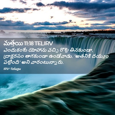 Picture 02 - మత్తయి 11:18 TELIRV - ఎందుకంటే యోహాను - Bible Verse Picture
