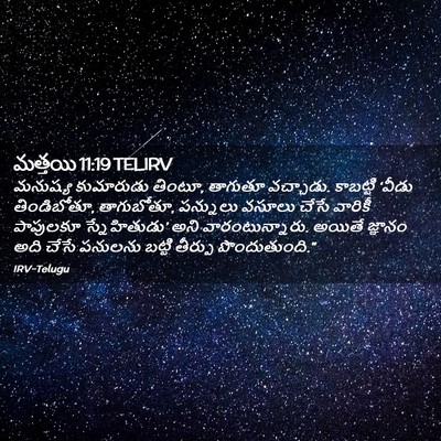 Picture 02 - మత్తయి 11:19 TELIRV - మనుష్య కుమారుడు - Bible Verse Picture