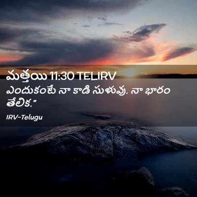 Picture 02 - మత్తయి 11:30 TELIRV - ఎందుకంటే నా కాడి - Bible Verse Picture