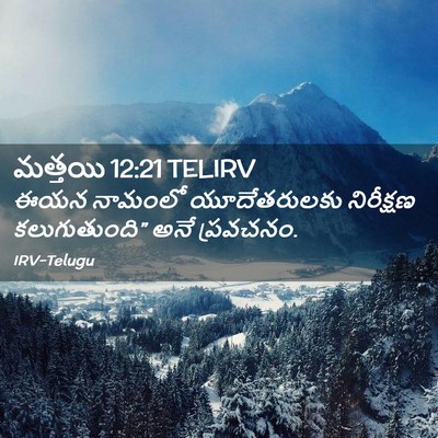 Picture 02 - మత్తయి 12:21 TELIRV - ఈయన నామంలో - Bible Verse Picture