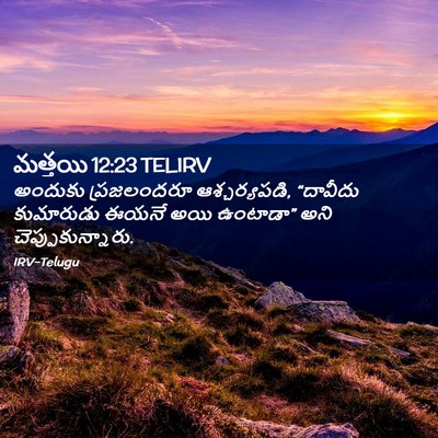 Picture 02 - మత్తయి 12:23 TELIRV - అందుకు ప్రజలందరూ - Bible Verse Picture