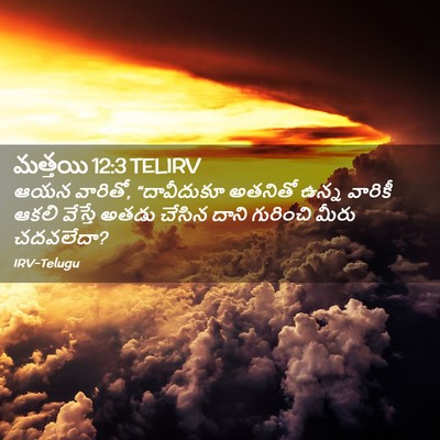 Picture 02 - మత్తయి 12:3 TELIRV - ఆయన వారితో, - Bible Verse Picture
