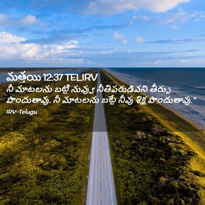 Picture 02 - మత్తయి 12:37 TELIRV - నీ మాటలను బట్టి - Bible Verse Picture