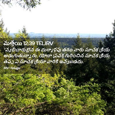 Picture 02 - మత్తయి 12:39 TELIRV - “వ్యభిచారులైన ఈ - Bible Verse Picture