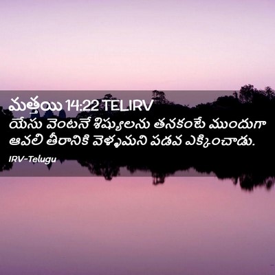 Picture 02 - మత్తయి 14:22 TELIRV - యేసు వెంటనే - Bible Verse Picture