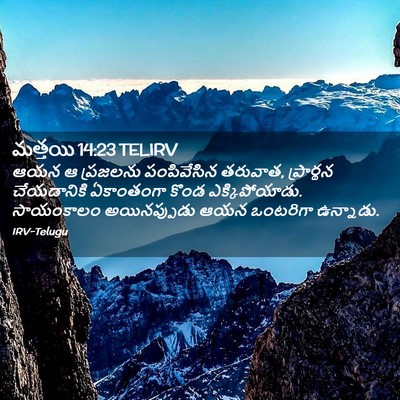 Picture 02 - మత్తయి 14:23 TELIRV - ఆయన ఆ ప్రజలను - Bible Verse Picture