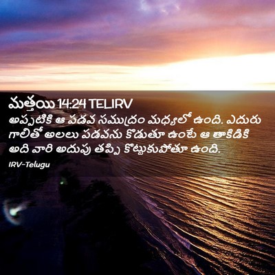 Picture 02 - మత్తయి 14:24 TELIRV - అప్పటికి ఆ పడవ - Bible Verse Picture