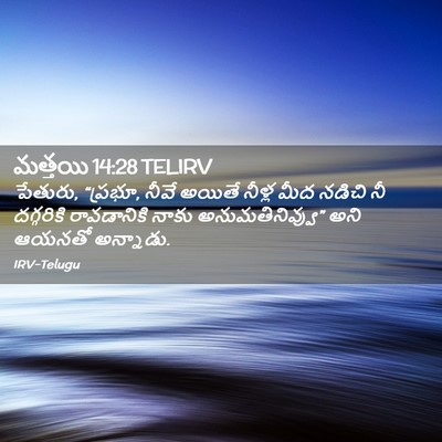 Picture 02 - మత్తయి 14:28 TELIRV - పేతురు, “ప్రభూ, - Bible Verse Picture