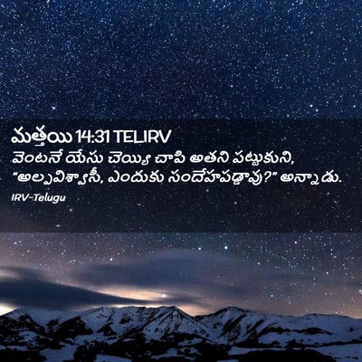 Picture 02 - మత్తయి 14:31 TELIRV - వెంటనే యేసు - Bible Verse Picture