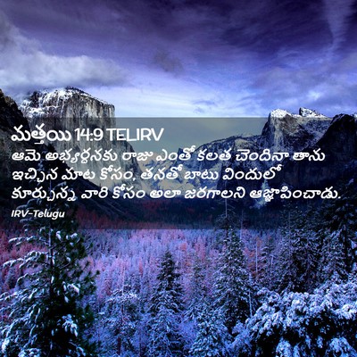 Picture 02 - మత్తయి 14:9 TELIRV - ఆమె అభ్యర్ధనకు - Bible Verse Picture