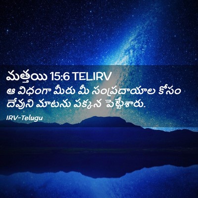 Picture 02 - మత్తయి 15:6 TELIRV - ఆ విధంగా మీరు మీ - Bible Verse Picture