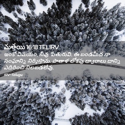 Picture 02 - మత్తయి 16:18 TELIRV - ఇంకో విషయం, నీవు - Bible Verse Picture