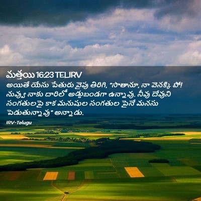 Picture 02 - మత్తయి 16:23 TELIRV - అయితే యేసు పేతురు - Bible Verse Picture