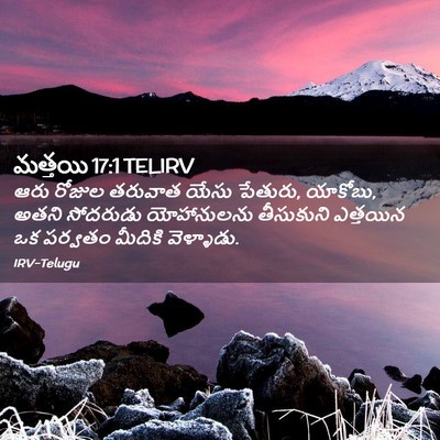 Picture 02 - మత్తయి 17:1 TELIRV - ఆరు రోజుల తరువాత - Bible Verse Picture