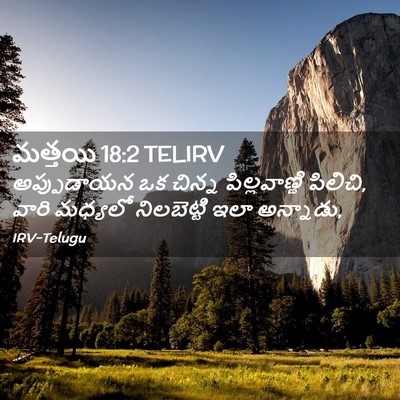 Picture 02 - మత్తయి 18:2 TELIRV - అప్పుడాయన ఒక - Bible Verse Picture