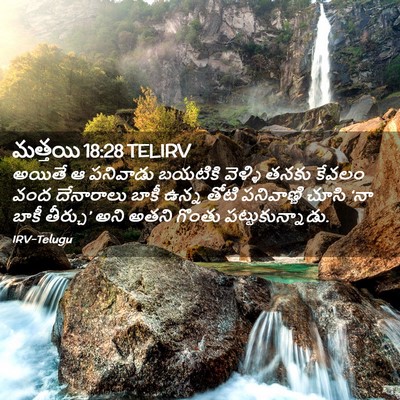 Picture 02 - మత్తయి 18:28 TELIRV - అయితే ఆ పనివాడు - Bible Verse Picture