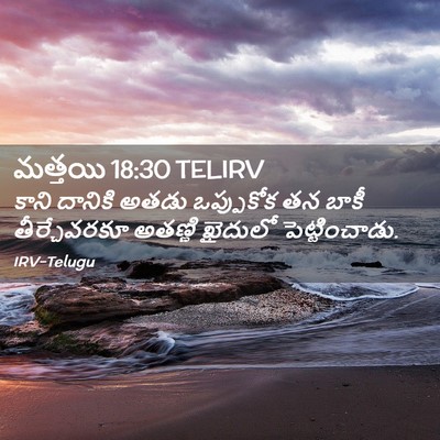 Picture 02 - మత్తయి 18:30 TELIRV - కాని దానికి అతడు - Bible Verse Picture
