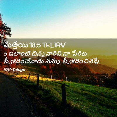Picture 02 - మత్తయి 18:5 TELIRV - 5 ఇలాంటి - Bible Verse Picture