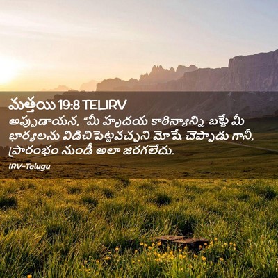 Picture 02 - మత్తయి 19:8 TELIRV - అప్పుడాయన, “మీ - Bible Verse Picture