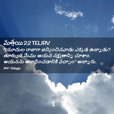 Picture 02 - మత్తయి 2:2 TELIRV - “యూదుల రాజుగా - Bible Verse Picture