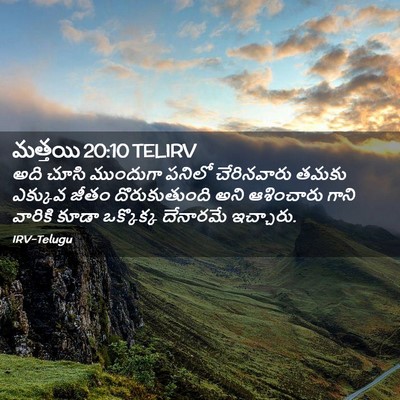 Picture 02 - మత్తయి 20:10 TELIRV - అది చూసి ముందుగా - Bible Verse Picture