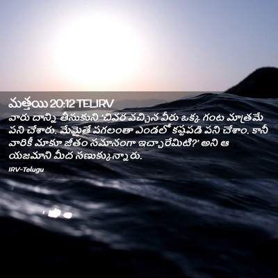 Picture 02 - మత్తయి 20:12 TELIRV - వారు దాన్ని - Bible Verse Picture