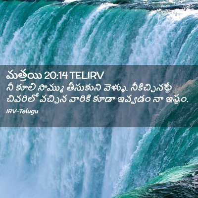 Picture 02 - మత్తయి 20:14 TELIRV - నీ కూలి సొమ్ము - Bible Verse Picture