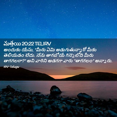 Picture 02 - మత్తయి 20:22 TELIRV - అందుకు యేసు, “మీరు - Bible Verse Picture