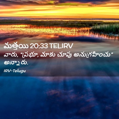 Picture 02 - మత్తయి 20:33 TELIRV - వారు, “ప్రభూ, మాకు - Bible Verse Picture