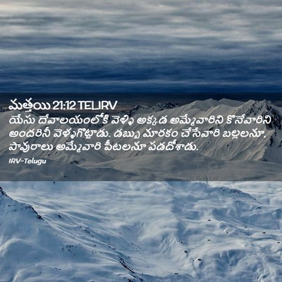 Picture 02 - మత్తయి 21:12 TELIRV - యేసు దేవాలయంలోకి - Bible Verse Picture