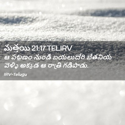 Picture 02 - మత్తయి 21:17 TELIRV - ఆ పట్టణం నుండి - Bible Verse Picture