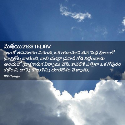 Picture 02 - మత్తయి 21:33 TELIRV - “ఇంకో ఉపమానం - Bible Verse Picture