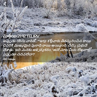 Picture 02 - మత్తయి 21:42 TELIRV - అప్పుడు యేసు - Bible Verse Picture