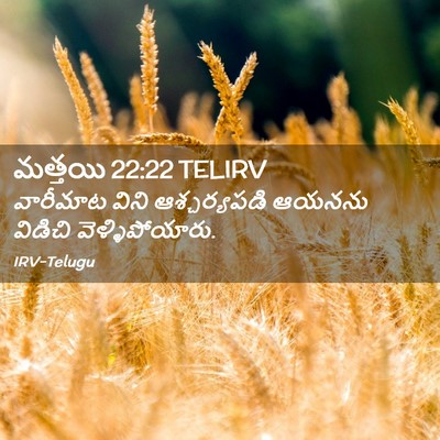 Picture 02 - మత్తయి 22:22 TELIRV - వారీమాట విని - Bible Verse Picture
