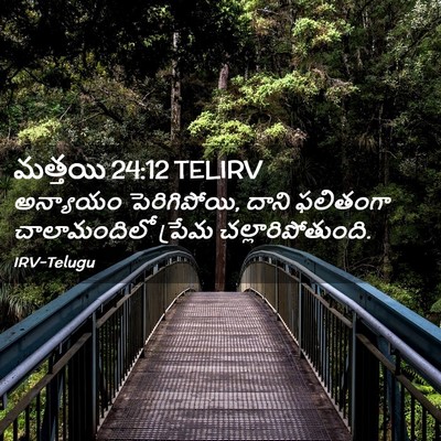 Picture 02 - మత్తయి 24:12 TELIRV - అన్యాయం - Bible Verse Picture