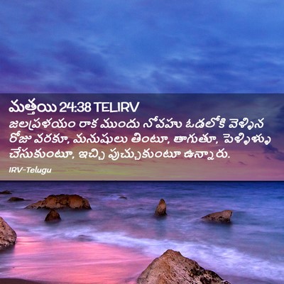Picture 02 - మత్తయి 24:38 TELIRV - జలప్రళయం రాక - Bible Verse Picture
