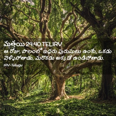 Picture 02 - మత్తయి 24:40 TELIRV - ఆ రోజు, పొలంలో - Bible Verse Picture