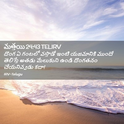 Picture 02 - మత్తయి 24:43 TELIRV - దొంగ ఏ గంటలో - Bible Verse Picture