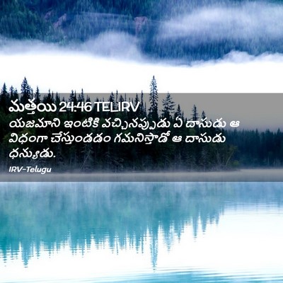 Picture 02 - మత్తయి 24:46 TELIRV - యజమాని ఇంటికి - Bible Verse Picture