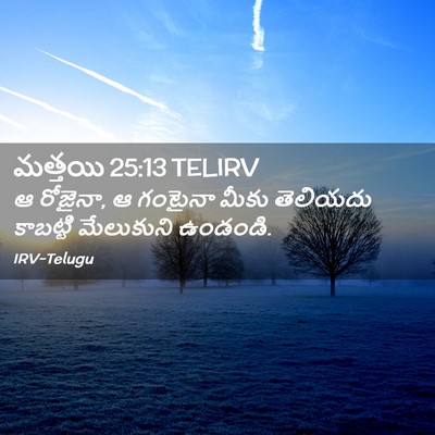 Picture 02 - మత్తయి 25:13 TELIRV - ఆ రోజైనా, ఆ గంటైనా - Bible Verse Picture