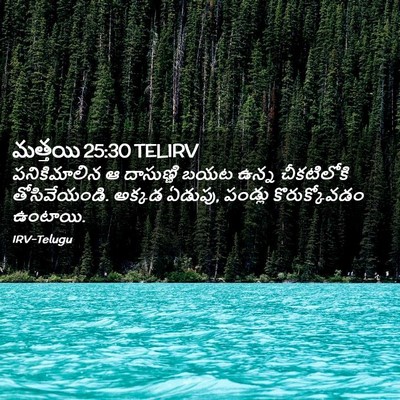 Picture 02 - మత్తయి 25:30 TELIRV - పనికిమాలిన ఆ - Bible Verse Picture