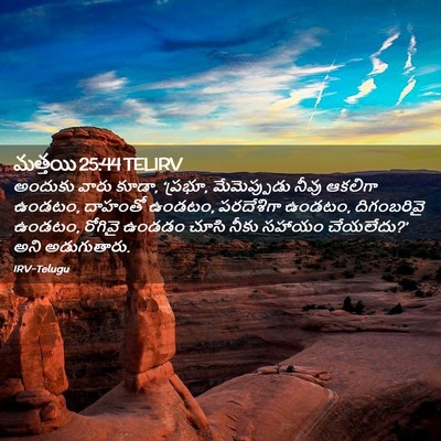 Picture 02 - మత్తయి 25:44 TELIRV - అందుకు వారు కూడా, - Bible Verse Picture
