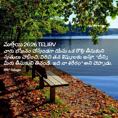 Picture 02 - మత్తయి 26:26 TELIRV - వారు భోజనం - Bible Verse Picture