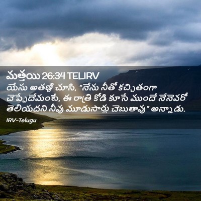 Picture 02 - మత్తయి 26:34 TELIRV - యేసు అతణ్ణి చూసి, - Bible Verse Picture
