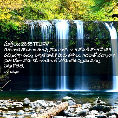 Picture 02 - మత్తయి 26:55 TELIRV - తరువాత యేసు ఆ - Bible Verse Picture