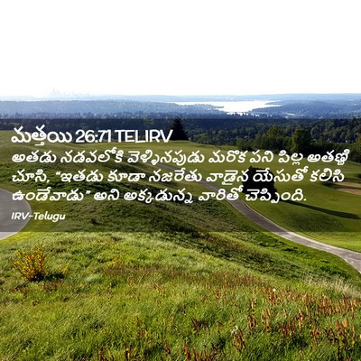 Picture 02 - మత్తయి 26:71 TELIRV - అతడు నడవలోకి - Bible Verse Picture