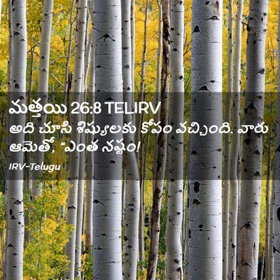 Picture 02 - మత్తయి 26:8 TELIRV - అది చూసి - Bible Verse Picture