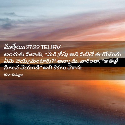 Picture 02 - మత్తయి 27:22 TELIRV - అందుకు పిలాతు, - Bible Verse Picture