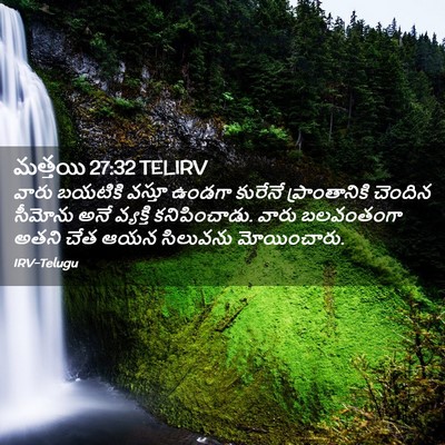Picture 02 - మత్తయి 27:32 TELIRV - వారు బయటికి వస్తూ - Bible Verse Picture